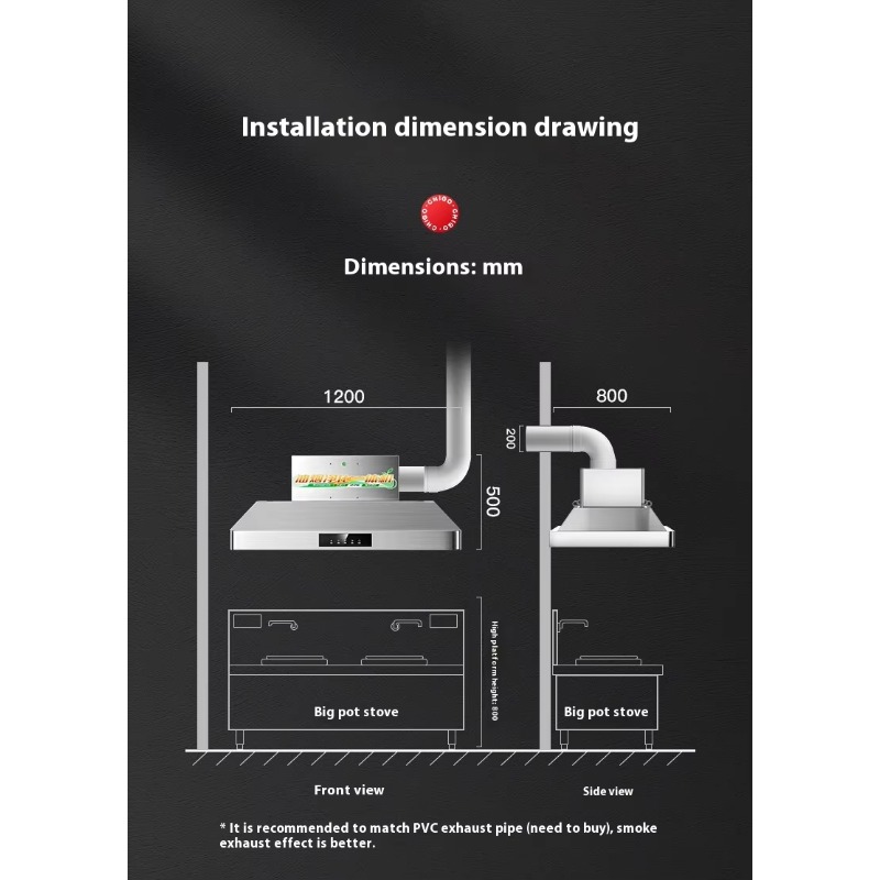 Central Kitchen Stainless Stee - Commercial Kitchen Hoods ulasan dan harga