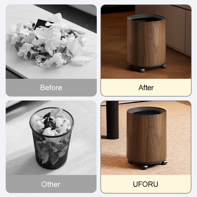 UFORU Modern Wood Grain Trash  - Commercial Kitchen Bin ulasan dan harga